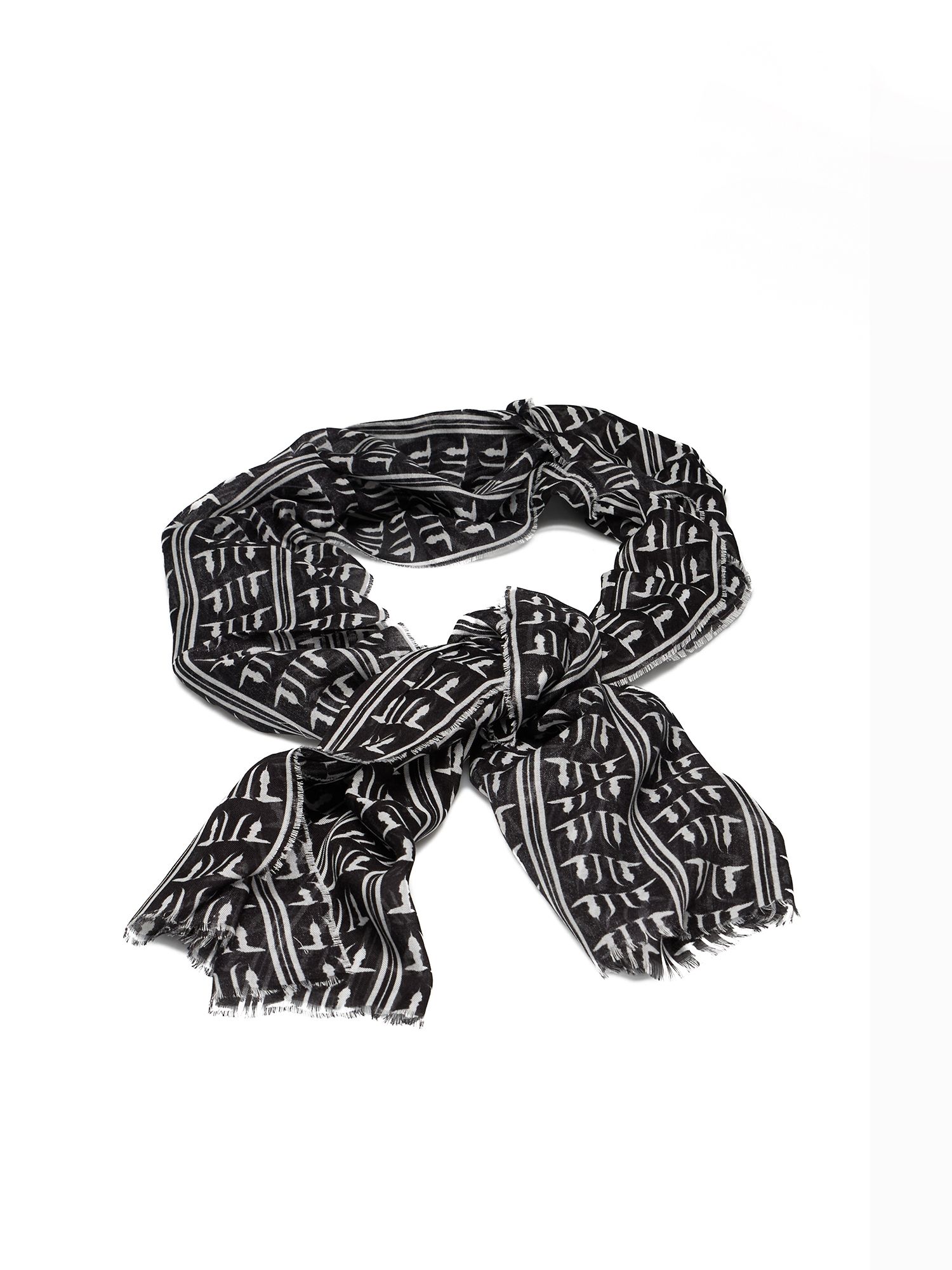Trussardi Jeans Scarf Nero e Bianco 100% Cotton