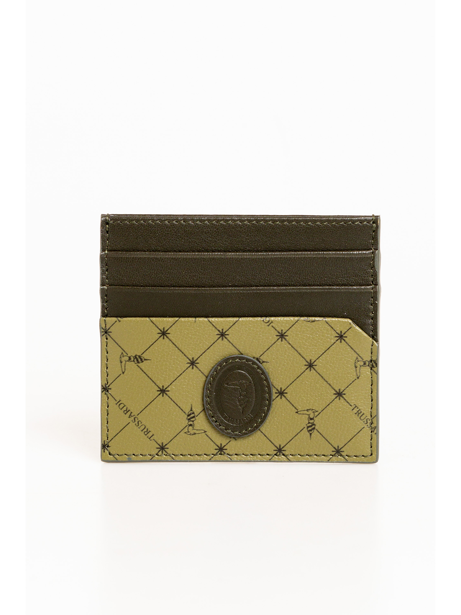 Trussardi Wallet Verde 100% Leather