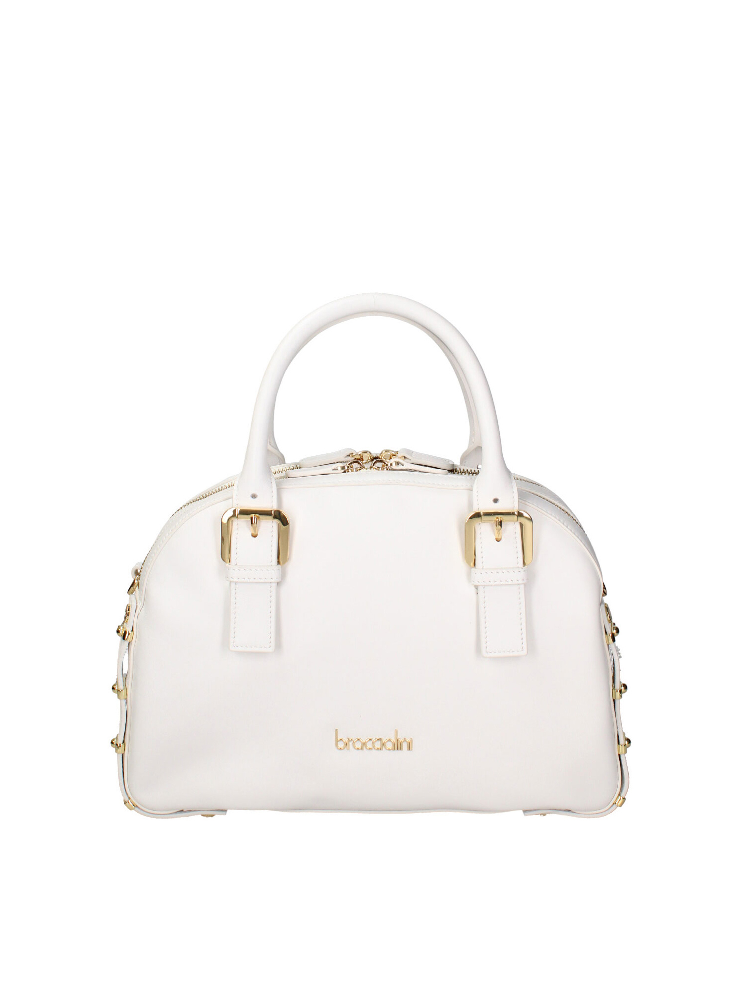 Braccialini Handbag Bianco Genuine Leather