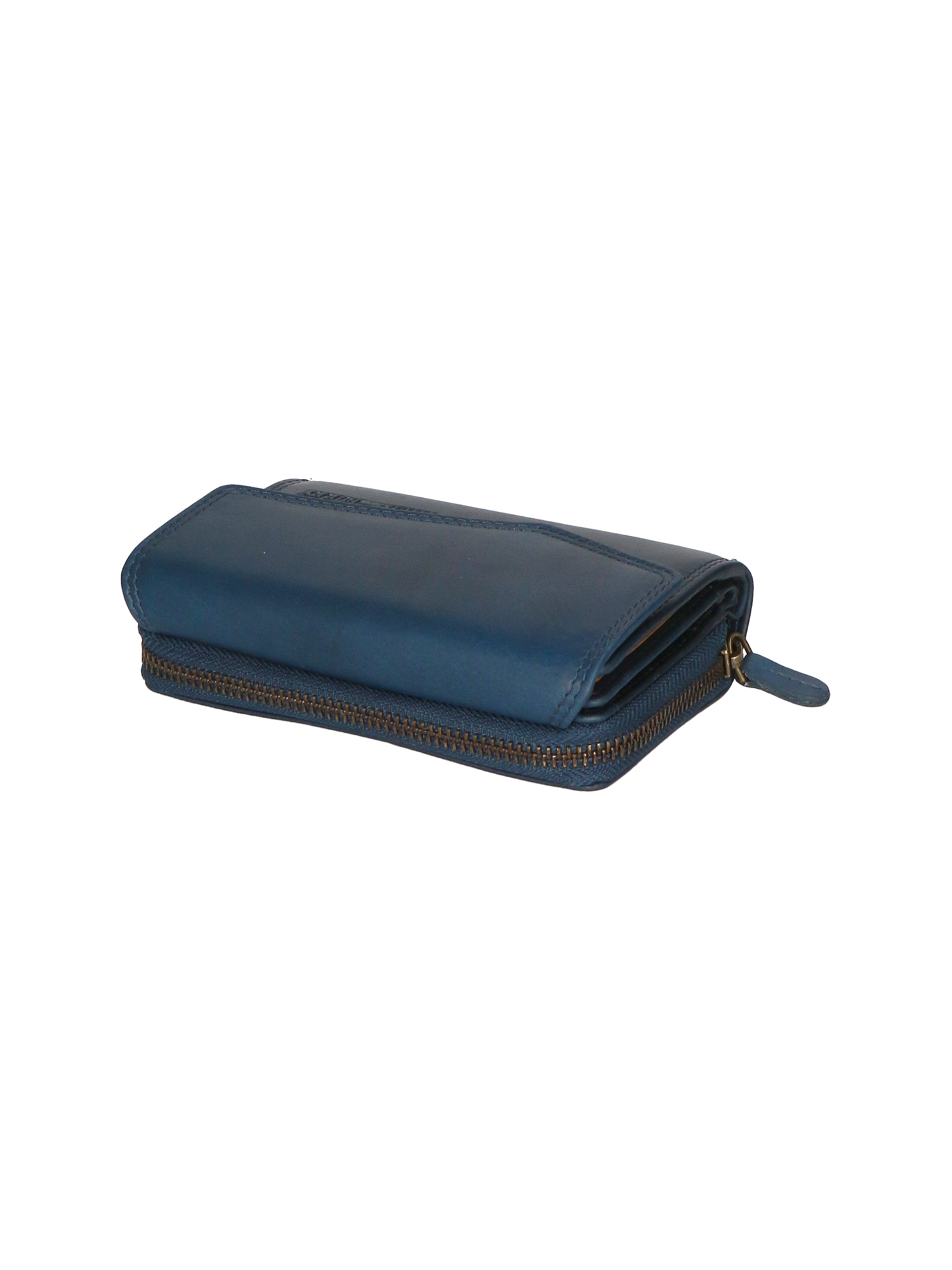 Hill Burry Wallet Blu Calf Grease Leather