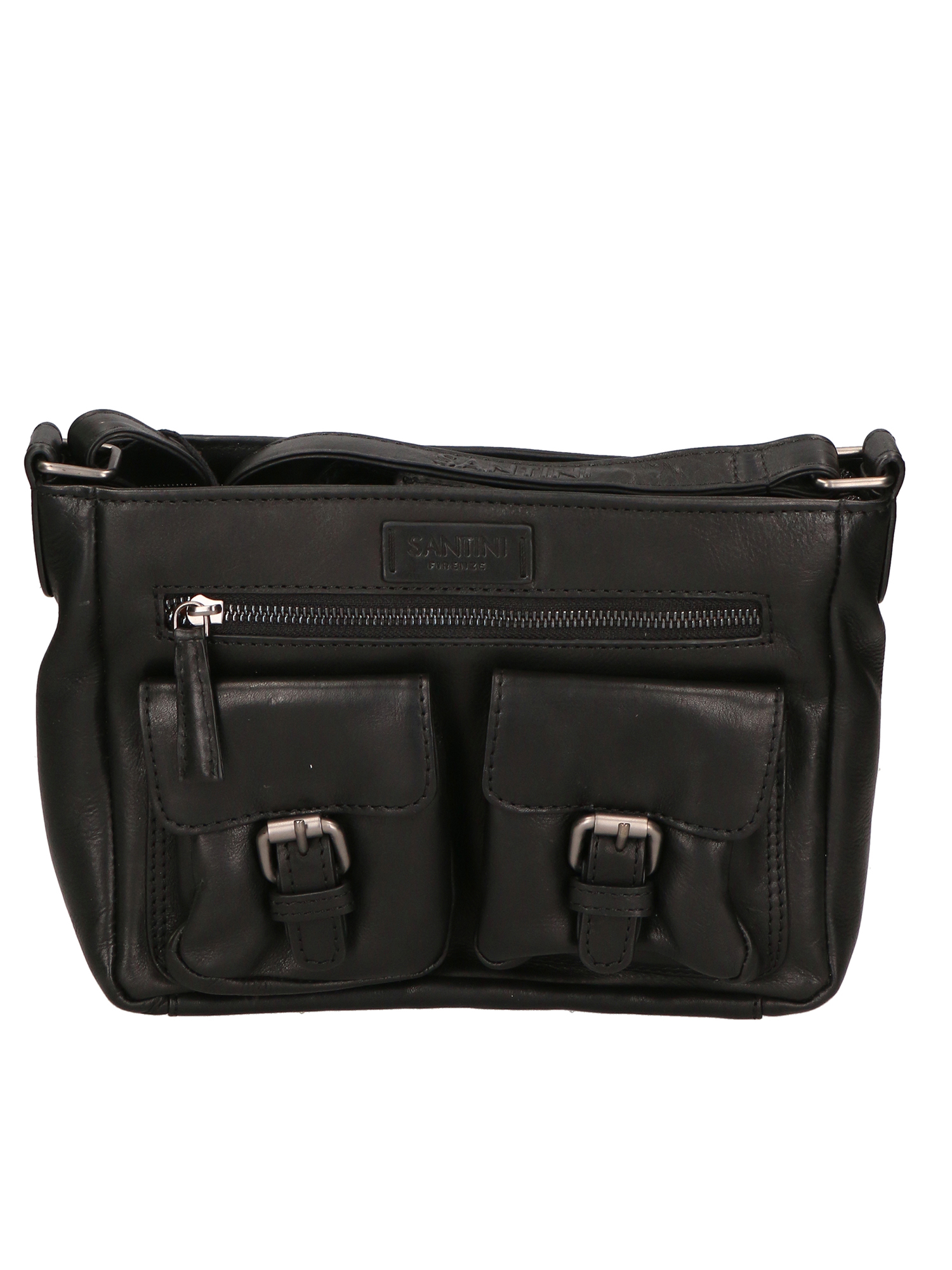 Santini Firenze Crossbody bag Nero Genuine Leather