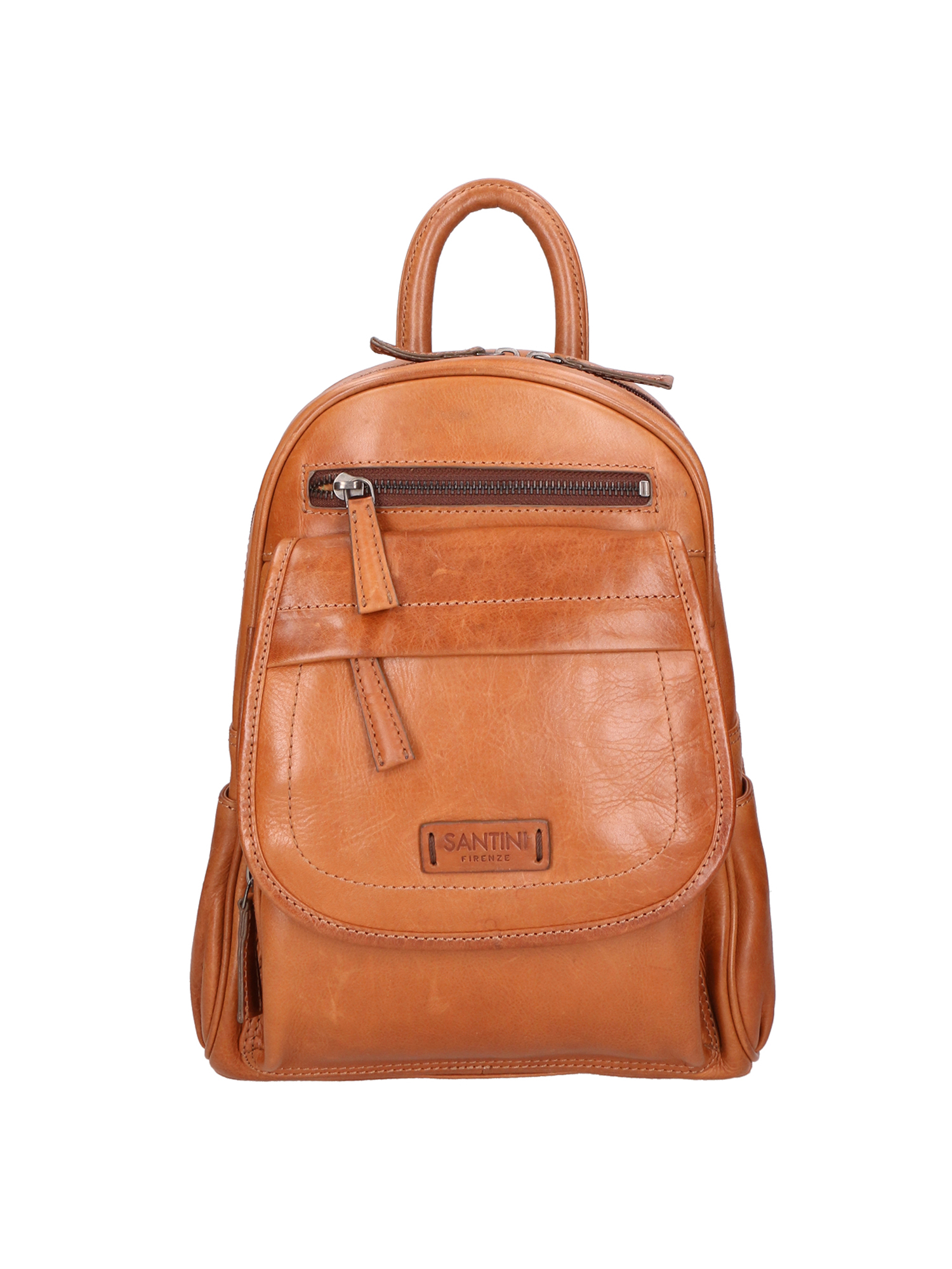 SANTINI backpack Tan Genuine Leather