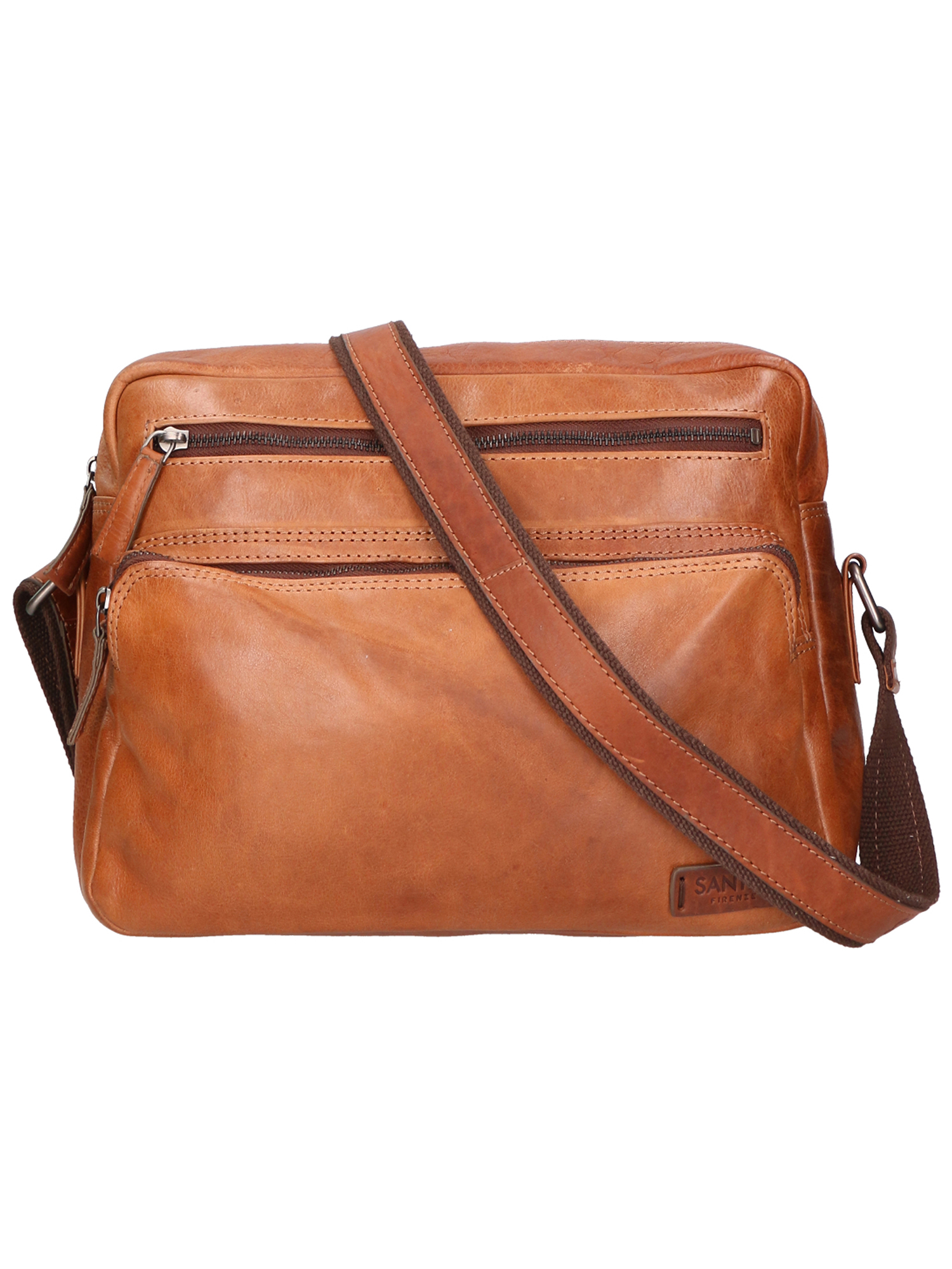 SANTINI Crossbody Tan Genuine Leather