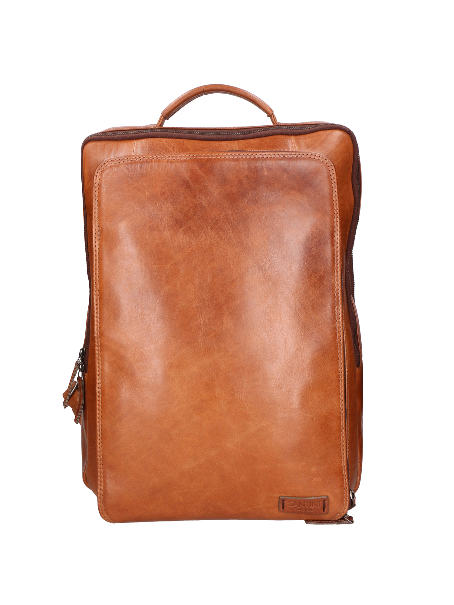 SANTINI backpack Tan Genuine Leather
