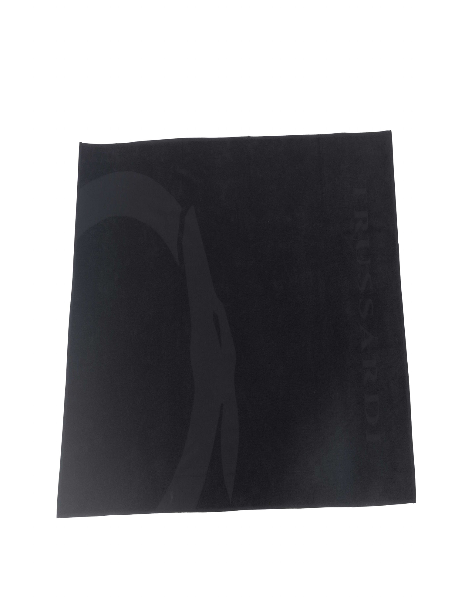 Trussardi Beachwear Towel Nero 100% Cotton